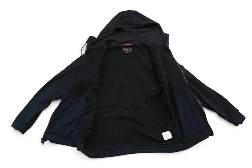 Jordan Hoodie Mens Large Black Full Zip Fleece Sweatshirt Jumpman Logo Patch